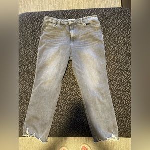 Cropped Straight with Hem detail. Worn once